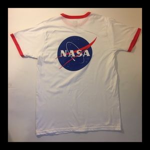 MEN'S  WHITE & RED NASA T-SHIRT